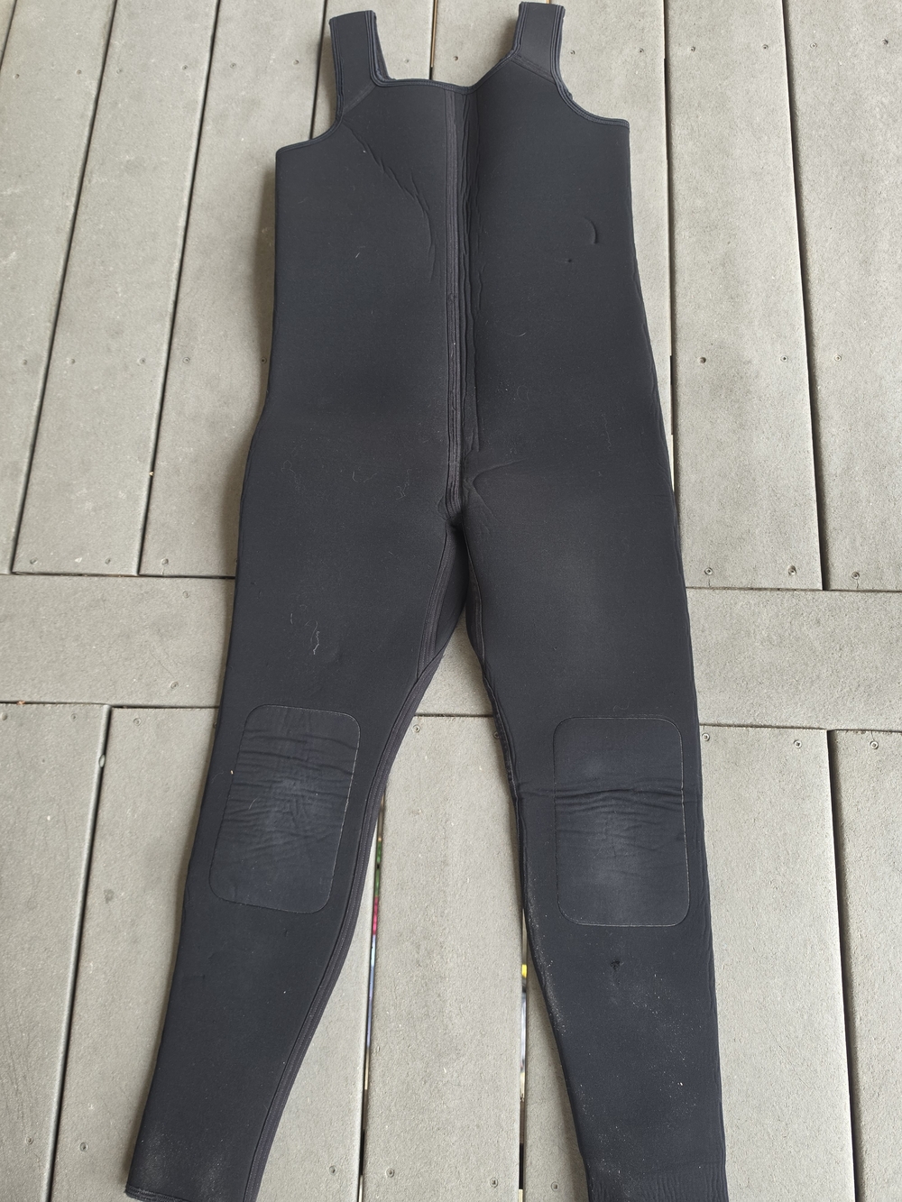 Black Neoprene Chest-Entry Wetsuit Bib